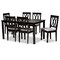 Baxton Studio Reneau Grey Upholstered Espresso Wood 7-Piece Dining Set 162-10528-10519 - alternate 1
